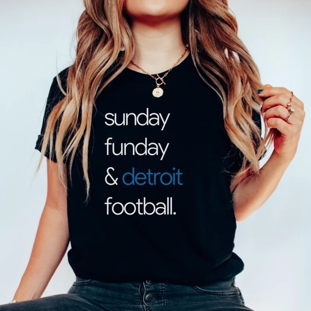 Detroit Lions Shirt Women Apparel Sunday Funday Game Day Football